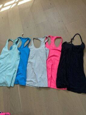 lululemon athletica 5 tank tops all size 4 Racerback Tank